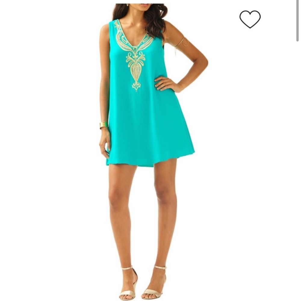 Lilly Pulitzer teal Owen swing dress